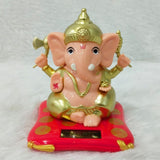 AM6242 Hand Moving Lord Ganesh Idol - Solar-Powered Base