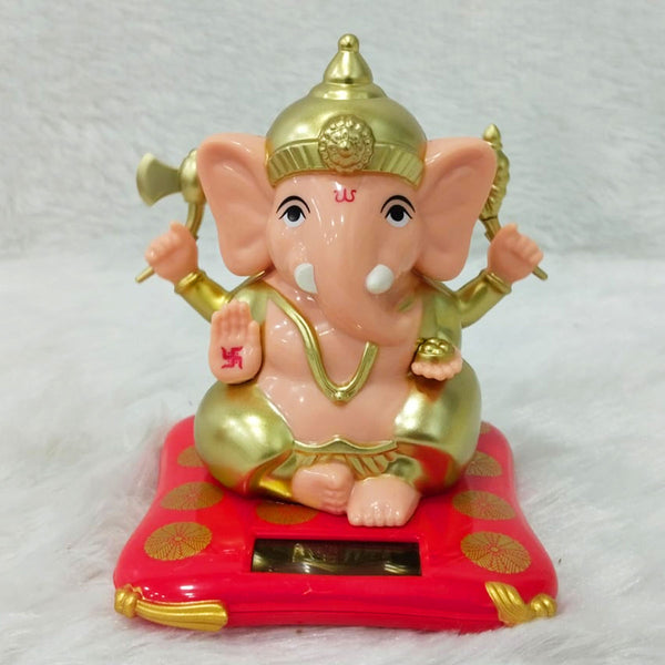 AM6242 Hand Moving Lord Ganesh Idol - Solar-Powered Base