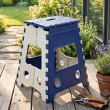 AM4526 Foldable Heavy-Duty Plastic Step Stool - 18 inch with Carrying Handle