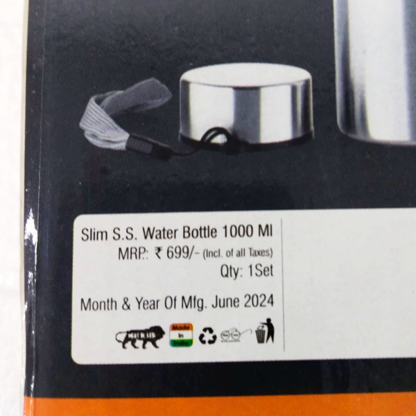 AM3850 Slim Stainless Steel Water Bottle (1000ml)
