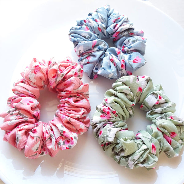 AM5871 Printed Jumbo Scrunchie Hair Accesories for Women - Multidesign