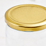 AM6211 Salsa Glass Jar 500ml - Golden Metal Cap Airtight Lid Transparent Jar 1 Pcs