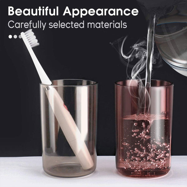 AM6480 2 Glass Toothbrush Holder with Dual Cups and Organizer