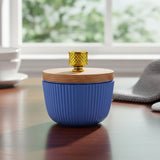 TM0075 Majestic Munch – Exclusive Blue Ribbed Decorative Jar - 1pc