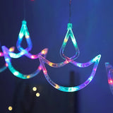 Di0064 12 Diyas Window Curtain LED Lights - 6x6 (Multicolour)