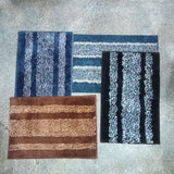 AM5850 Lining Print Microfiber Door & Bath Mat (RG, 16x24 Inch) Multicolour