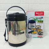 Di0175 Rishabh Sivana 4 Thermo Steel Lunch Box with Virgin Plastic Outer Case | 4 Steel Containers