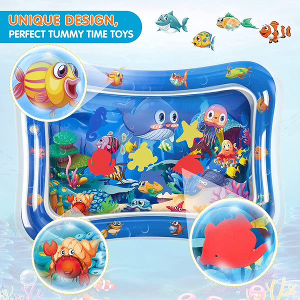 8090 Baby Water Mat Inflatable Baby Play Mat Activity Center for Infant Baby Toys 3 to 15 Months, Baby Gifts for Boys Girls(Assorted Design)