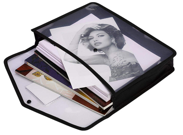 AM2154 Transparent Document Holder with Snap Button Closure,Project Envelope Folder,A4 Letter Size