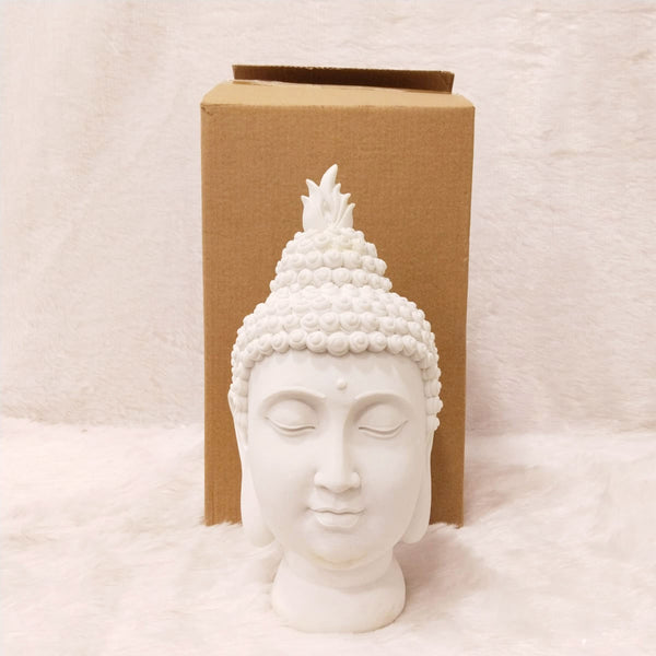AM6245 Big White Buddha Head Sculpture