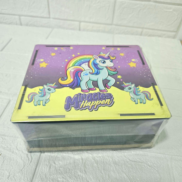 AM6124 Wooden Unicorn Piggy Bank/Money Bank 1,00,000 Goal Tracker