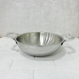 AM2957 Madhuram Prime Quality Triply Stainless Steel Kadai WithOut Handle (24 cm)