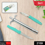 2159 3-in-1 Kitchen Combo: Lighter, Stainless Steel Knife & Peeler