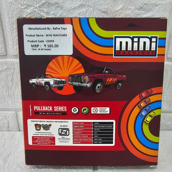 AM6026 Mini Pullback Car Set – 6 Colorful Toy Vehicles