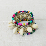 Di0309 Colorful Navratri Kodi Bracelets – Beaded Cowrie Shell for Garba