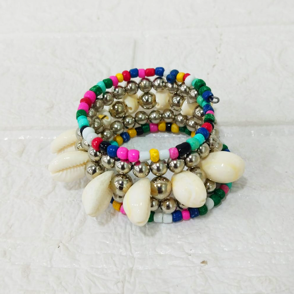 Di0309 Colorful Navratri Kodi Bracelets – Beaded Cowrie Shell for Garba
