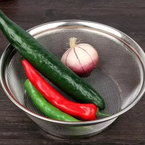 AM3549 SS Colander Basket For Vegetable & Fruit 25cm