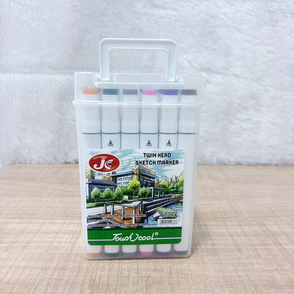 AM2463 Plastic Twin Head Sketch Marker - 24pcs (JCC-777-24)