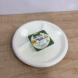 A08200 Eatin 11 Inch 4-Compartment Disposable Bagasse Meal Plates (Pack of 10)