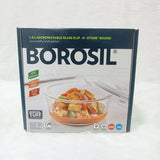AM6198 Borosil Klip N Store Round Glass Container - 1.5 Ltr with Air Tight Lid