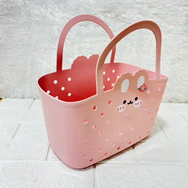 AM6328 Plastic Shopping Basket - Bunny Face Design
