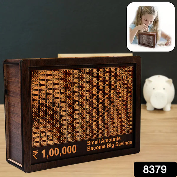 8379 Wooden Money / Piggy Bank, Money Box (1 Pc / Pen Not Included)