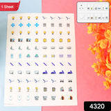 4320 Smart Switch Icon Sticker Sheet (1 Sheet, 88 Icons)