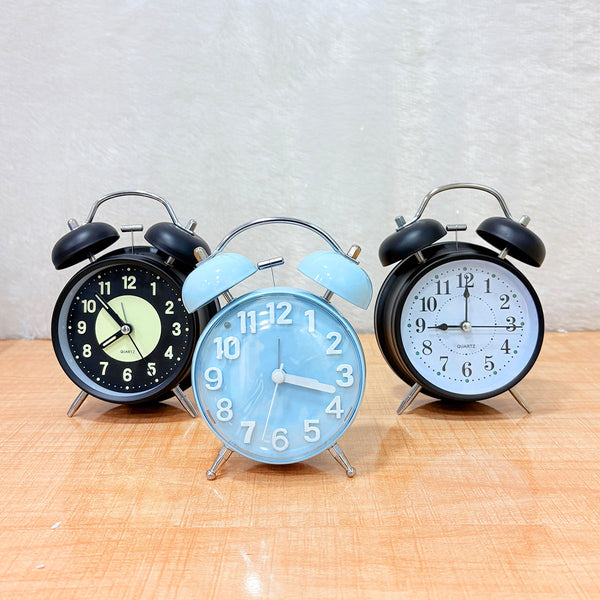 TM0021 Classic Twin Bell Analog Alarm Clock with Loud Ringing and Backlight