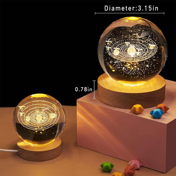 3D Galaxy Crystal Ball Space Galaxy Lamp