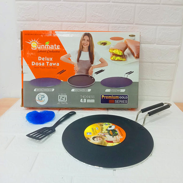 AM6140 Sunmate Deluxe Dosa Tawa – Premium Gold Series (4.0 mm Thick Non-Stick Tawa)