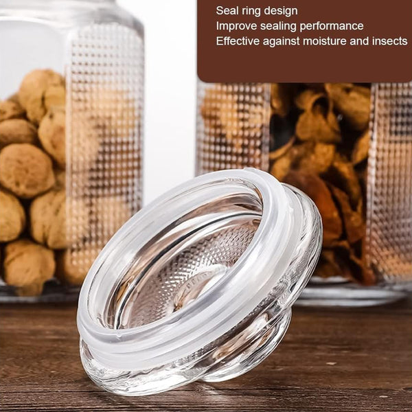 AM5676 CELLO Bloom Storage Glass Jar (800ml) for Cookie Jar, with Air Tight for Kitchen Dried Masala (Pack 1)