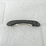 AM6395 Sleek Black & Grey Snakeskin Patterned Hair Barrette / Clip