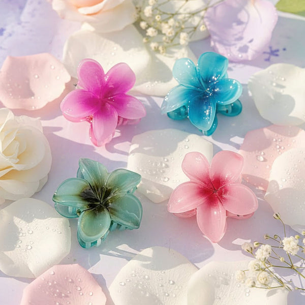 AM6398 Mix Jelly Flower Mini Hair Claw Clip for Women and Girls - Small (1pc)