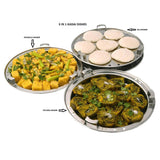 3833 3 in 1 Stainless Steel Copper Induction Kadai ( 2 Idli Plate, 2 Dhokla Plate, 1 Steam Plate )