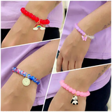 AM1077 Girls Kids Toddlers Rainbow Beaded Charms Bracelets 1 Pcs