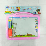 AM0013 Educational Slate For Kids | Slate 2 in 1 Write and Wipe Board with Plastic Frame for Kids | Slate for Kids 3 Years and Above | Multicolor Slate