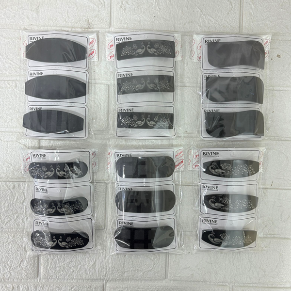 AM6384 Mix-Design Black Peacock Design Banana Hair Clip/Hair Barrette for Women and Girls