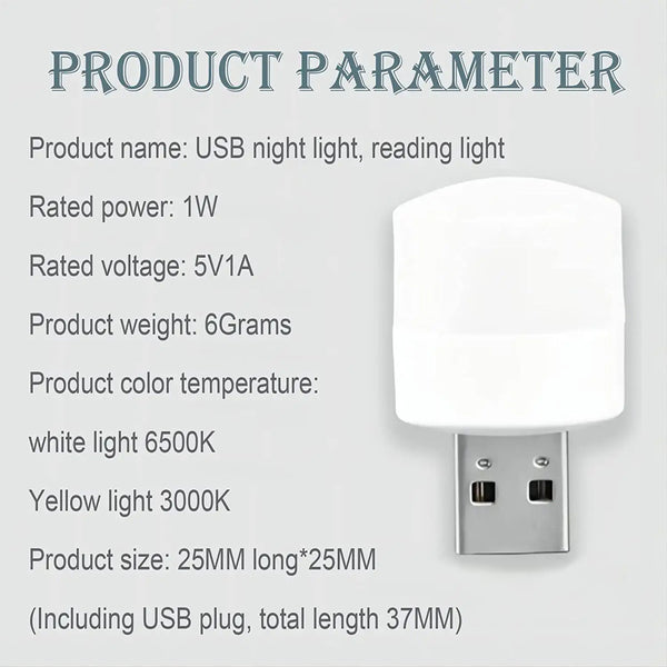 6293 USB LED LAMP Night Light, Plug in Small Led Nightlight Mini Portable for PC and Laptop.