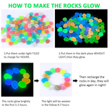 TM0185 Luminous Decorative Garden Pebbles - Radium Glow Stones for Walkways & Fish Tanks