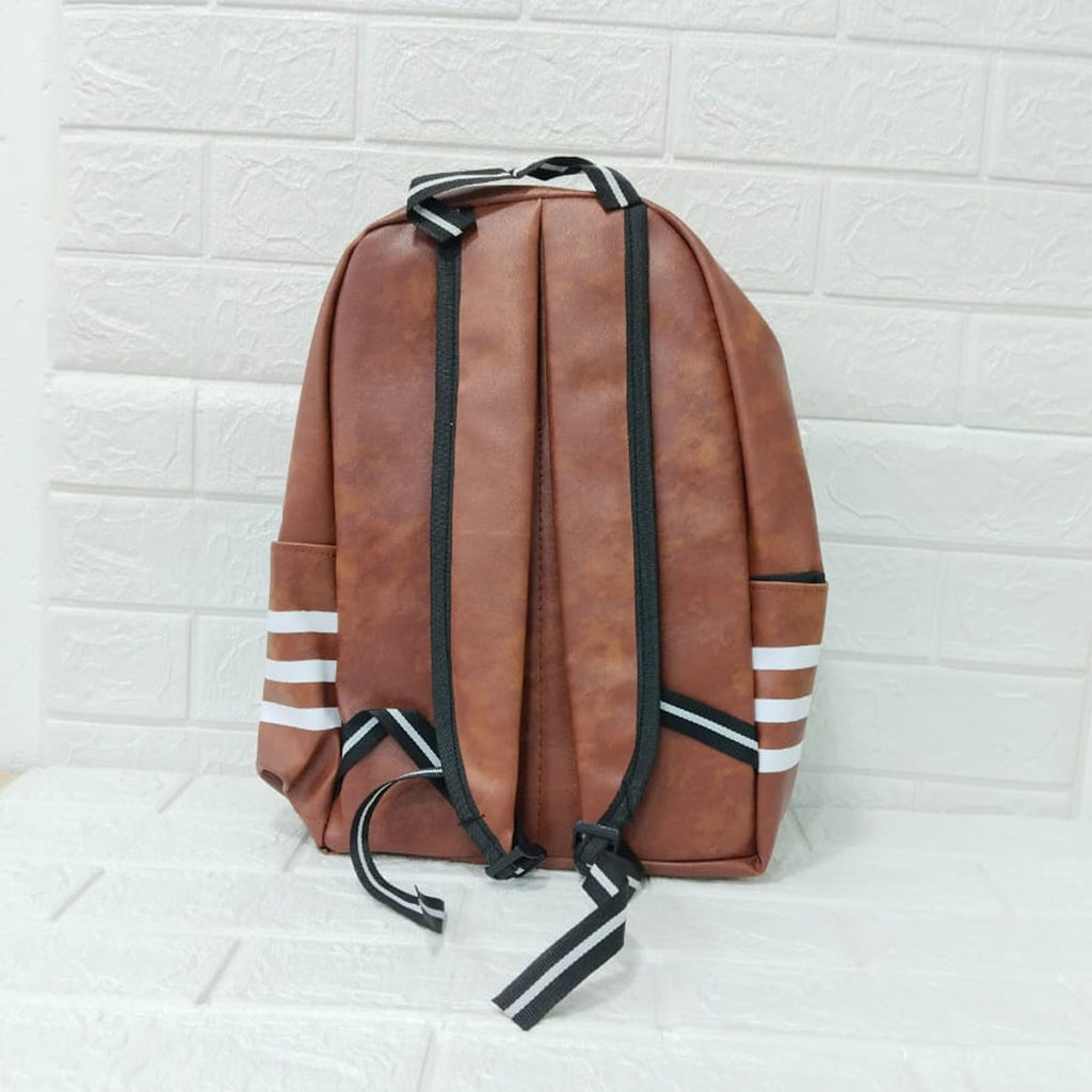 adidas classic leather backpack AM6121 Adidas Mini Leather Backpack – Brown (Premium Look, Compact Siz – Amd-Deodap