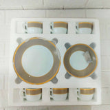 Di0208 Cello Solitaire Moon Stone Designer Crockery Snack Set – 18 Pieces