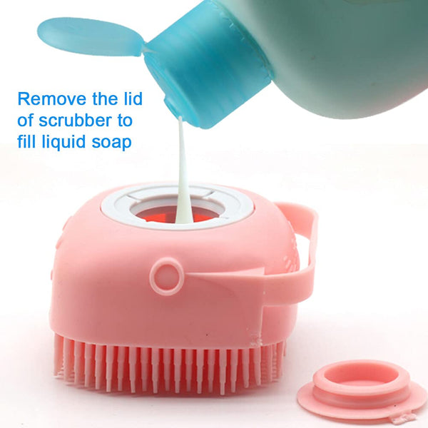 1348B Silicone Brush Body Scrubber with Soap Dispenser