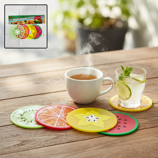 AM6337 Multi Silicone Tea & Drinks Coasters - Pack of 4pc