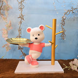 TM0011 Modern Cute Handy Bear Figurine with Jewelry Tray and Tree Stand
