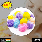 Bath Shower Loofah Sponge Pouf Body Scrubber (Pack of 6Pcs)