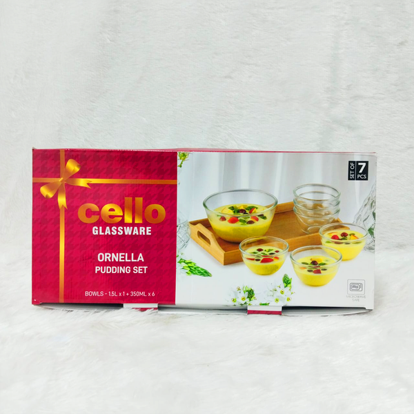 Di0365 Cello Glassware Ornella Pudding Bowls Set (7 Pcs)