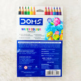 AM5041 Doms Super Soft Hexagonal Pre-Sharpened Water Soluble Colour Pencils 12 Shades 8392