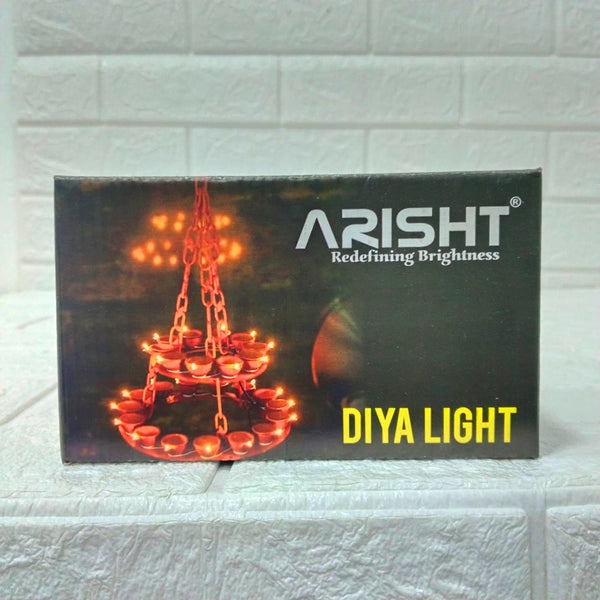 Di0194 Arisht LED Diya String Lights - 14 Golden Diya Lights for Festive Decoration