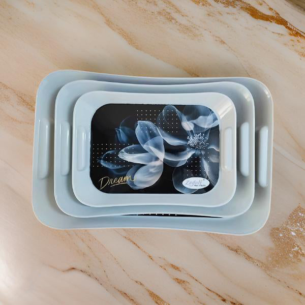 AM3870 3In1  Printed Salute Serving Tray Set (Multi-Design)