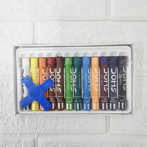 AM6083 DOMS Oil Pastels Super Smooth Colours - 12 Vibrant Shades [Pack of 1]